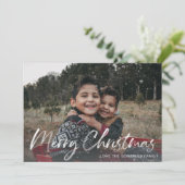 Carte Faux Snow Joyeux Noël Photo (Debout devant)