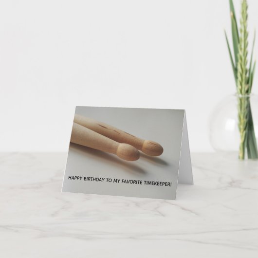 Carte Favori Drummer Percussionniste Timekeeper Annivers (Devant)