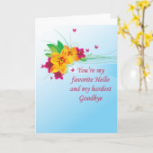 Carte Favori Hello Hardest Adieu (Fleur jaune)