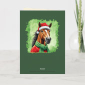 Carte Favoris de Noël animal amusant - Cheval 6 (Dos)