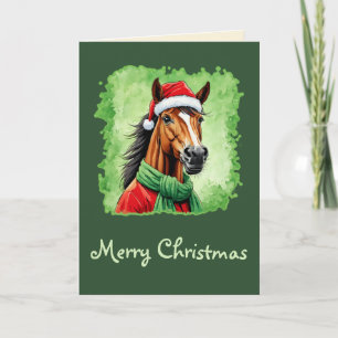 Carte Favoris de Noël animal amusant - Cheval 6