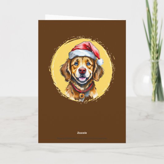 Carte Favoris de Noël animal amusant - Chien 1 (Dos)