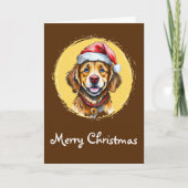 Carte Favoris de Noël animal amusant - Chien 1 (Devant)