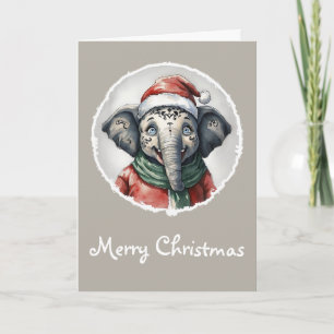 Carte Favoris de Noël animal amusant - Elephant 2