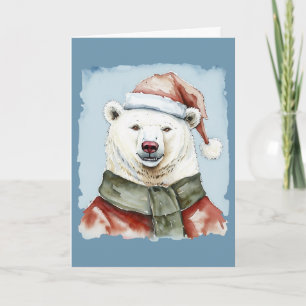 Carte Favoris de Noël animal amusant - Ours polaire 1
