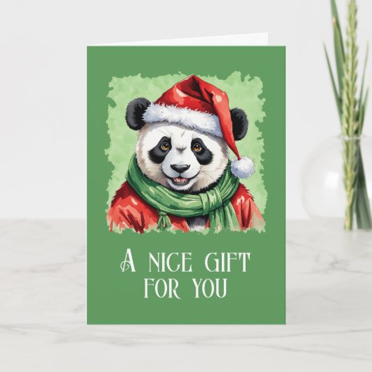 Carte Favoris de Noël animal amusant - Panda 1 (Devant)
