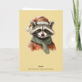 Carte Favoris de Noël animal amusant - Raccoon 1 (Dos)
