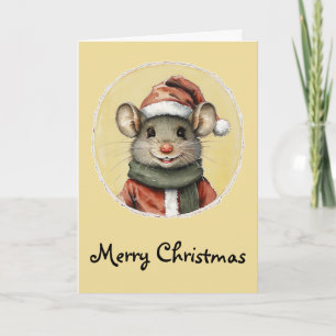 Carte Favoris de Noël animal amusant - Souris 1