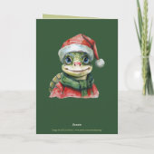 Carte Favoris de Noël animal amusant - Tortue 2 (Dos)
