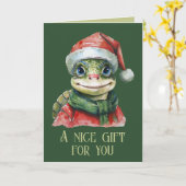 Carte Favoris de Noël animal amusant - Tortue 2 (Fleur jaune)