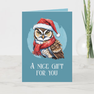 Carte Favoris de Noël d'animaux drôles - Hibou 1