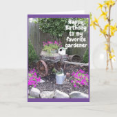 CARTE *FAVORITE GARDENER'S* BIRTHDAY WISH (Fleur jaune)