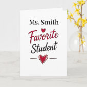 Carte Favorite Student Personalized Teacher Gift (Fleur jaune)