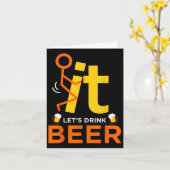 Carte Fck It Allons Boire de la Bière - Drôle de Boisson (Fleur jaune)