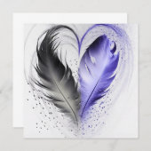 Carte Feather Heart - Indigo (Devant / Derrière)