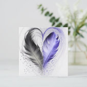 Carte Feather Heart - Indigo (Debout devant)