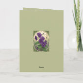 Carte February Birthday Viola Flowers Art Nouveau Style (Dos)