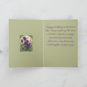 Carte February Birthday Viola Flowers Art Nouveau Style (Intérieur)