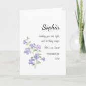 Carte February Violet Personalized Birthday (Devant)
