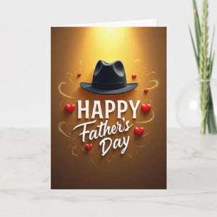 Carte Fedora de la Fête des Pères Dorée