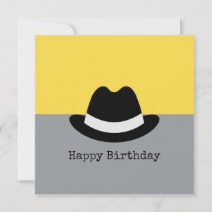 Carte Fedora moderne Colorblock Anniversaire