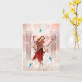 Carte Fée à papillon et colibris (Fleur jaune)