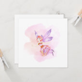 Carte "Fée aquarelle" (Devant/Arrière en situation)