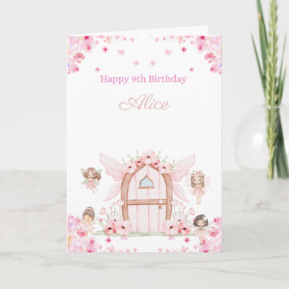 Carte Fée avec des roses et du feuillage Joyux 9e annive