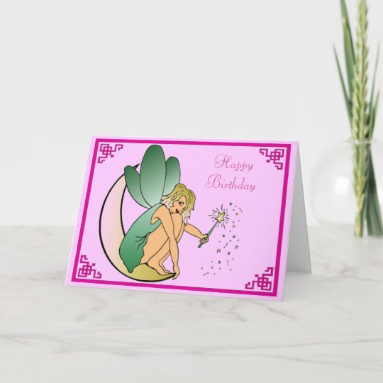 Carte Fee Avec Le Joyeux Anniversaire De Baguette Zazzle Be