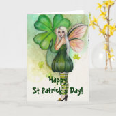 Carte Fée Blonde St Patrick's Day (Fleur jaune)