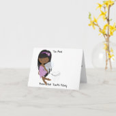 Carte Fée de dents noires personnalisée (Fleur jaune)