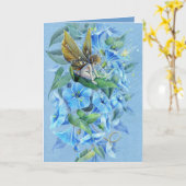 Carte Fée de fleur de gloire de soirée (Fleur jaune)