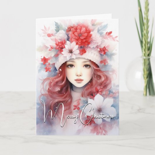 Carte Fée de Noël des fleurs (Devant)