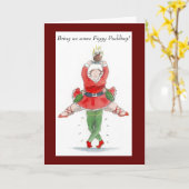 Carte Fée de pudding de Noël (Fleur jaune)