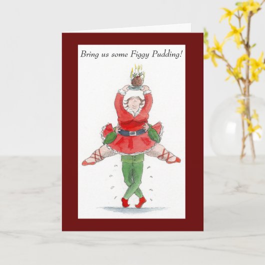 Carte Fée de pudding de Noël (Fleur jaune)