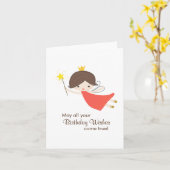 Carte Fée de voeux d'anniversaire (Fleur jaune)