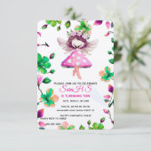 Carte Fée Editable Anniversaire Invitation, Fée Annivers (Debout devant)