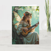 Carte Fée Elfe avec Ukulele | Pensant à Toi (Devant)