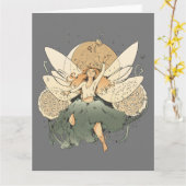 Carte Fée Enchantante - Imaginaire lunaire (Fleur jaune)