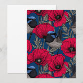 Carte Fée et pavots (Devant / Derrière)