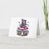 Carte Fée Jouer de la Viola sur un champignon Anniversai (Dos)