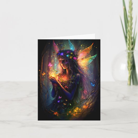 Carte Fée magique Imaginaire de la forêt enchantée papil (Devant)