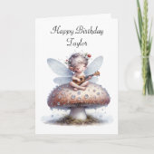 Carte Fée mignonne avec Viola sur Champignons Anniversai (Devant)