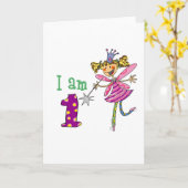 Carte Fée princesse rose (âge 1) (Fleur jaune)