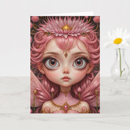 Carte Fée rose (Petite plante)