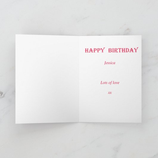 Carte Fée rose Joyeux anniversaire (Intérieur)