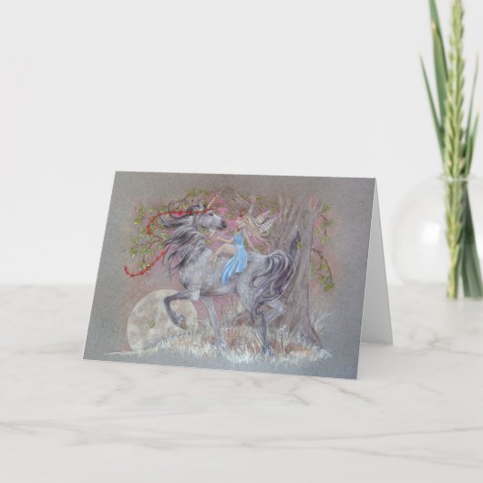 Carte - fée Valentine de licorne (Devant)
