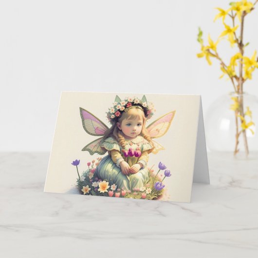 Carte Fée victorienne (Fleur jaune)