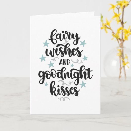 Carte Fée voeux et bonsoir baisers (Fleur jaune)