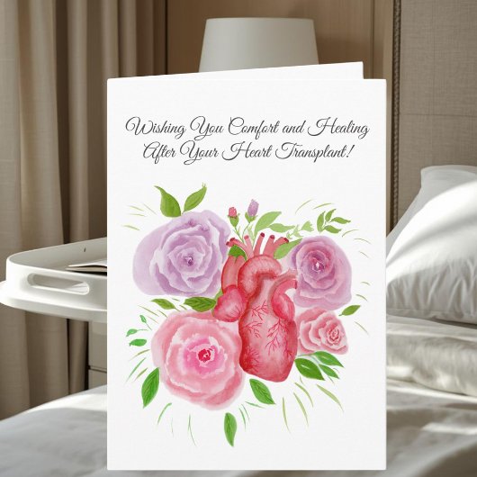 Carte Feel Better After Heart Transplant Heart Roses